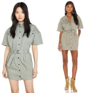 Isabel Marant Green Buttoned UTILITY DRESS